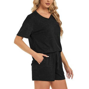 Camiseta Corta de Algodón y Elastano de Alta Calidad para Mujer, Cuello Casual, Corte Ajustado, Diseño Personalizado con Estampado, Parches Bordados de Verano, Talla XL - Product Image 3