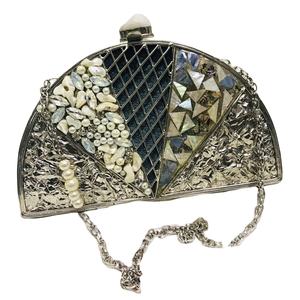 Handmade Designer Brass MOP <b>Clutch</b> for Ladies Wedding and Evening Use Crafted Mother of <b>Pearl</b> <b>Bag</b> - Product Image 1