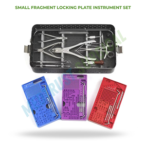 Kit d'instruments chirurgicaux orthopédiques pour plaques de blocage de petits fragments, en acier inoxydable, manuel - Product Image 2