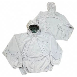 Technical Outdoor Apparel Custom Waterproof Reflective Nylon Hooded Contrast <b>Stitch</b> Unisex <b>Tracksuit</b> Set Stripe Lightweight - Product Image 1
