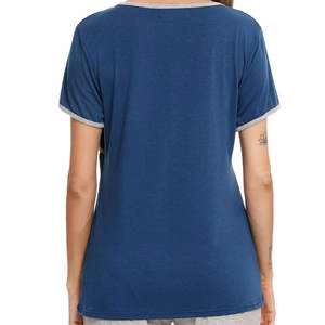 Ensemble short 2 pièces en toile unie pour femme, tenue décontractée de jogging, manches courtes, écologique et respirant - Product Image 3