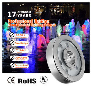 IP68 Waterproof 12V 18W LED Fountain <b>Light</b> RGB Landscape Spotlight 160mm SS316 Tempered Glass <b>Pond</b> Garden Swimming Pool - Product Image 5