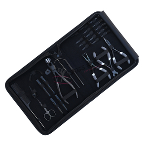 Juego de herramientas para extensiones de cabello: removedor de microperlas, alicates de crimpado de 2 orificios, gancho extractor, enhebrador de bucles, peine de cola, agujas para extensiones de cinta - Product Image 1
