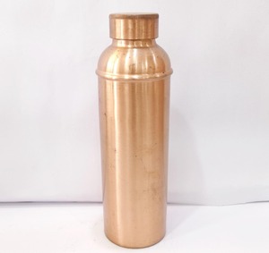Botella de Agua de Cobre Puro con Diseño de Madera, Estilo Ayurvédico, Portátil, Reutilizable, Minimalista para Viajes - Product Image 2