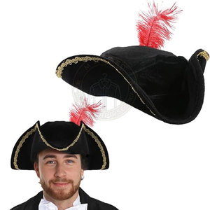 Latest Design Adults Tricorn <b>Hat</b> Structured Crown Decorative Edge Comfortable Inner <b>Band</b> Party Character Lightweight - Product Image 3