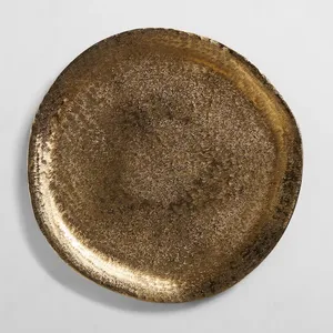 Handmade <b>Gold</b> Plated Modern Round Multi-Functional Decorative <b>Tray</b> for Home & Wedding Use Minimalist Metal Handicraft - Product Image 4