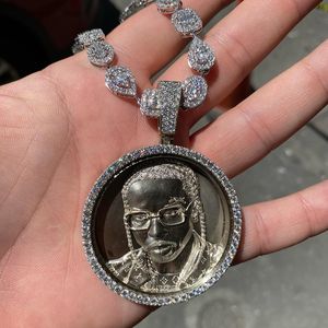 จี้รูปทรงกลมประดับเพชรโมอิสซาไนต์แบบฮิปฮอป  จี้เงินแท้ 925  จี้โมอิสซาไนต์สั่งทำได้  เครื่องประดับสั่งทำได้ - Product Image 4