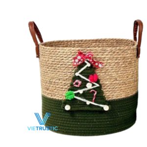 Cesta de Mimbre Hecha a Mano de Primera Calidad para Navidad, Organizador de Almacenamiento Multiusos, Proveedor Mayorista Personalizado - Product Image 3