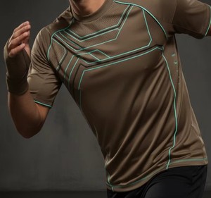 Camiseta de Fútbol para Hombre, de Alto Rendimiento, Poliéster/Algodón, Transpirable, de Secado Rápido, Cuello Alto, Color Sólido, para Entrenamiento y Partidos de Otoño - Product Image 3