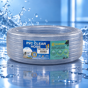Tuyau d'eau en PVC transparent pour système de filtration d'aquarium, tube flexible transparent avec connecteurs noirs - Product Image 1