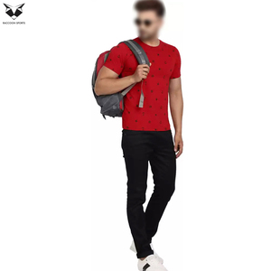 T-shirts tricotés 100 % coton pour hommes, couleur rouge et noir, confortables, qualité supérieure, best-seller, prix usine 2026 - Product Image 4