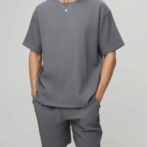 Conjunto de Camiseta y Pantalones Cortos para Hombre, Otoño, Diseño Moderno con Estampado de Leopardo, Fibra de Bambú, Secado Rápido, Anti-Pilling, Ropa Casual - Product Image 4