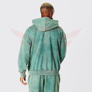 Sudadera con Capucha Extra Grande para Hombre, 100% Algodón, Felpa, Bordada, Color Sólido, Lavada, Casual, con Bolsillo, Manga Larga, Impermeable para Invierno - Product Image 2
