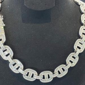 Premium 925 Sterling Silver Moissanite Tennis Chain <b>Necklace</b> Brilliant Cut VVS Diamond Look <b>Statement</b> Fine Jewelry - Product Image 1