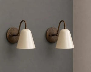 Applique murale moderne en laiton CH avec abat-jour blanc, éclairage intérieur, décoration de la maison, luminaire de chambre, design rond durable - Product Image 4