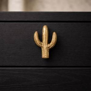 Al por mayor Tiradores de aluminio dorado con diseño de cactus, botánicos creativos y modernos, para armarios, cajones, cocinas y guardarropas - Product Image 1