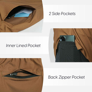 Comfortable Fit 2 in 1 Gym <b>Shorts</b> For <b>Men</b> Featuring Lightweight Outer Layer Polyester Spandex <b>Compression</b> Liner Wear Low Price - Product Image 6