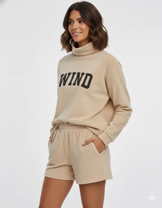 Conjunto de dos piezas de cachemir para mujer, tela ultra suave y cálida, transpirable, cómodo, elegante atuendo de invierno, costuras de primera calidad - Product Image 1