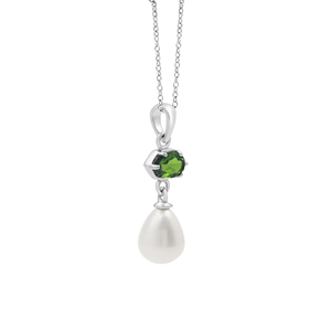2026 Classic 925 Sterling Silver Fine Jewelry <b>Set</b> With Green Gemstone And Freshwater <b>Pearl</b> Fine <b>Necklace</b> Earrings Ring For Women - Product Image 3