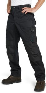 Men's <b>Black</b> <b>Work</b> <b>Pants</b> With Tool Pockets And Knee Pads Abrasion Resistant Polyester Cargo Trousers For Construction - Product Image 4