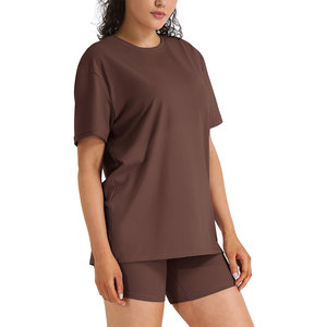 New Fashionable Women's 2 Piece Short <b>Sets</b> Eco Friendly Daily routine Active Sportswear With Customized Sizing Tshirt Short <b>Sets</b> - Product Image 6