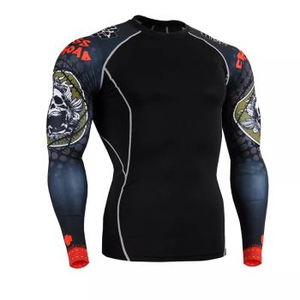 Custom Printed Men's Long Sleeve Rash Guard Shirt for Boxing Karate Taekwondo OEM Martial Arts Wear - Product Image 6