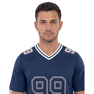 เสื้อฟุตบอลอเมริกันคอวี เสื้อกีฬาฝึกซ้อม เสื้อเจอร์ซีย์ฟุตบอลแขนสั้น เสื้อฟุตบอลอเมริกันสำหรับผู้ชาย - Product Image 3