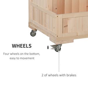 Jardinera independiente para jardín al aire libre con enrejado elevado 32X25X53 Marco de abeto de almacenamiento sobre ruedas Macetas y jardineras - Product Image 5