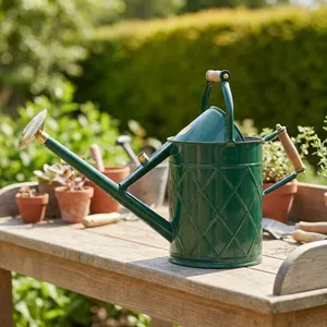 Arrosoir artisanal en métal vert, antirouille, léger, pour jardin et ferme, décoration - Product Image 6
