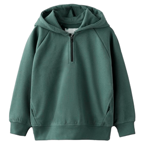 Unisex Half Zip Hooded Sweatshirt Solid Color French Terry Oversized Fit Casual Autumn Wear - Product Image 4