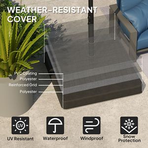 Base per Ombrellone da Esterno Rinforzata da 3 Metri con Pesi per Cortile ed Esterni, 4 Pezzi, Nera - Product Image 4