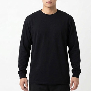 Premium Heavyweight <b>Long</b> Sleeve T-<b>Shirt</b> 100% Cotton Breathable Crew Neck <b>Tee</b> - Product Image 3