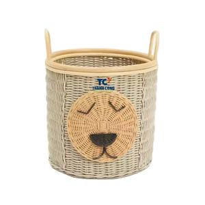 Venta al por mayor cesta de almacenamiento de ratán natural para niños cesta de setas decorativas en color rojo tejido a mano - Product Image 1