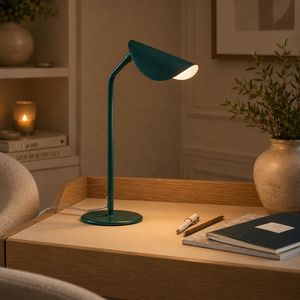 Arc Crest Metal <b>Desk</b> Lamp with Adjustable Head Focused Task Lighting Durable Iron Construction <b>Space</b> <b>Saving</b> Design - Product Image 1