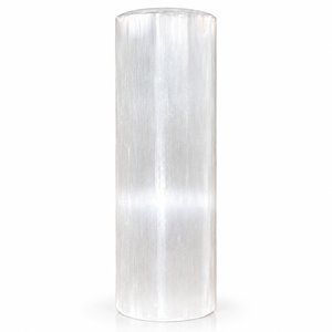 Premium Quality Natural Selenite Harmonizer Cylinder Bracelet Holder 6 Inch Polished Satin Spar Crystal Display Stand Wholesale - Product Image 1