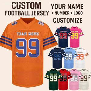 Maillots de football américain unisexes antibactériens de haute qualité, commandes en gros disponibles, nom et numéro personnalisés - Product Image 4