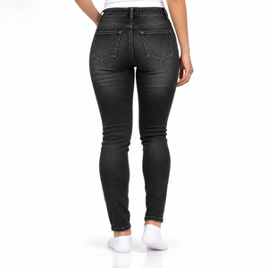 Pantalones Vaqueros Deslavados para Mujer, Venta al Por Mayor, Mezclilla Elástica, Etiqueta Personalizada para Tiendas de Moda Online, Tallas S-XL, Suministro de Fábrica - Product Image 3