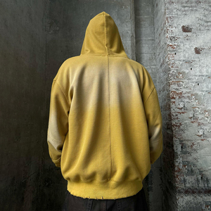 Custom Men's New Spring Waffle Thermal Hoodie Fleece Acid Washed Vintage Design No Strings Hoodies <b>Zip</b>-Up Jacket With <b>Hooded</b> - Product Image 2