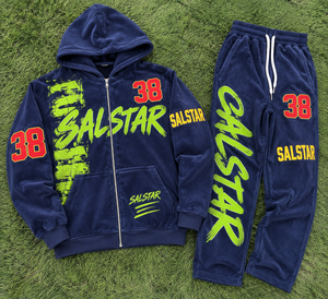 Custom <b>Men</b> <b>Velour</b> <b>Tracksuit</b> Set Hoodie & Jogger Pants Embroidery Printed Sportswear <b>Tracksuit</b> OEM/ODM Wholesale Manufacturer - Product Image 6