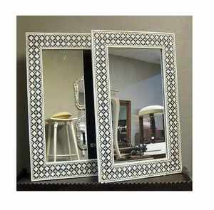 Cadre de miroir en os incrusté unique, miroir mural moderne en os incrusté - Product Image 6