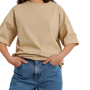 เสื้อยืดผ้าฝ้ายทรงหลวมลำลองสำหรับผู้หญิงแขนสั้นสวมใส่สบายทุกวันแฟชั่นที - Product Image 6