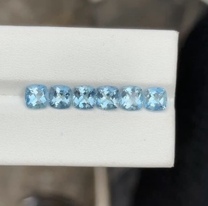 Piedra Preciosa de Aguamarina Natural Santa María, Corte Cojín de 6x6 mm, Azul Claro, 4.83 Quilates, para Joyería Fina y Diseños de Lujo - Product Image 2