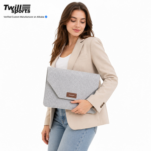 OEM Supplier Protective Wool Felt Laptop Carry Pouch Case Business <b>Computer</b> Sleeve with Custom Packaging Manufacturing Service - Product Image 3
