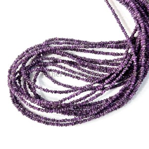 Perles de diamant violet brut non taillées et lisses, 4x3 à 6x4 mm, perles de diamant naturelles sans conflit, brin de 16 pouces pour la fabrication de bijoux - Product Image 1