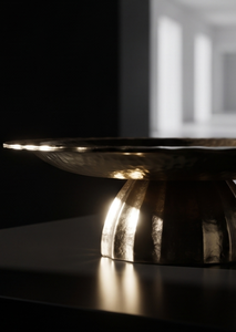 Premium Gold Metal Single <b>Tier</b> <b>Cake</b> <b>Stand</b> with Fluted Base Scalloped Edge Pedestal Plate Pastry Cupcake Display Platter - Product Image 5
