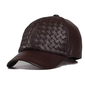 Customized Logo Wholesale Leather Vintage Baseball Cap Autumn Thickened Windproof Warm Baseball Cap - Product Image 1