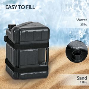 4 Pesi per Gazebo a Gamba Dritta, Riempibili con Acqua o Sabbia, con Maniglie Integrate e Cinghie di Fissaggio Sicure per l'Uso con Gazebo - Product Image 5