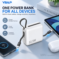 Batterie externe portable mini 5000 & 10000 mAh personnalisée en usine avec câble double intégré Type-C et Lightning, vente en gros, logo OEM gratuit