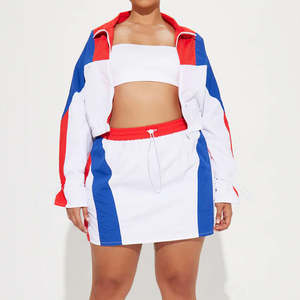 Conjunto deportivo con acabado suave para mujer, cortavientos de 2 piezas para entrenamientos matutinos y viajes. - Product Image 1