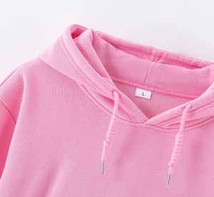 Sweat à capuche unisexe en molleton de coton coupe ample, épaules tombantes, poche kangourou, ourlet côtelé, style streetwear moderne et décontracté - Product Image 3